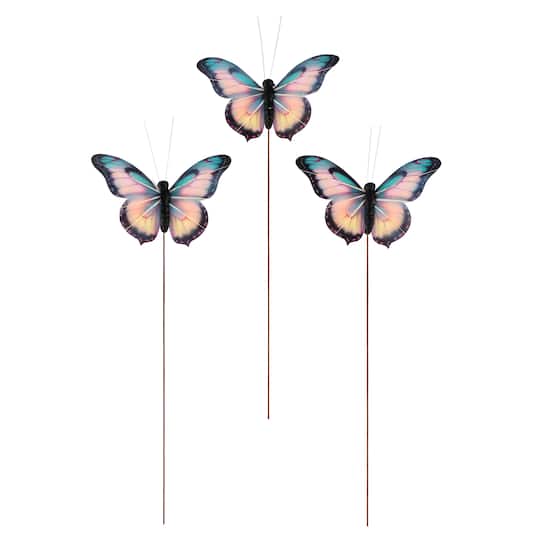 Multicolor Feather Butterflies, 3ct. by Ashland®